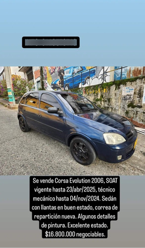 Se Vende Corsa Evolution 2006, Soat Vigente Hasta 2025