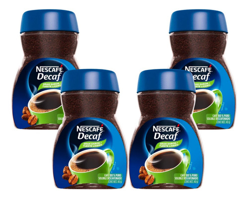 4 Pack Cafe Soluble Descafeinado Decaf Nescafe 40 Grs