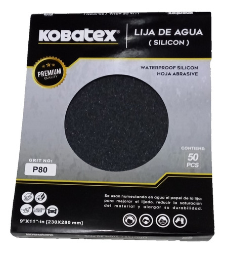 Lija De Agua Kobatex Grano 80/100/120/180/220/240/280 Y 320