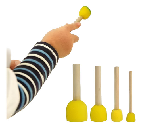 Set Taponador Pack X 12 De 4 Uni C/u Sello Esponja Pintura Amarillo