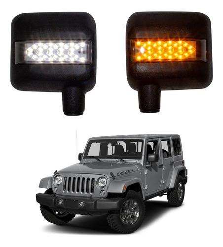 Espejos Laterales Luz Led Jeep Wrangler Jk 2007 Hasta 2017