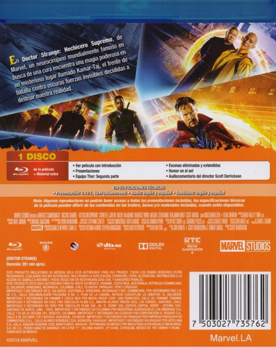 Imagen 2 de 3 de Doctor Strange Hechicero Supremo Marvel Pelicula Blu-ray