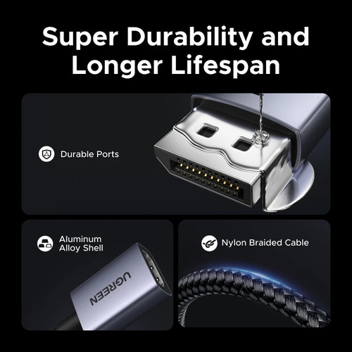 Ugreen Adaptador Convertidor Displayport Dp A Hdmi 4k 20cm
