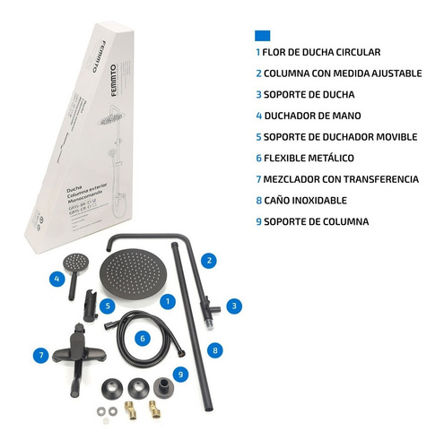 Imagen 8 de 10 de Ducha Exterior Griferia Duchador Monocomando Transferencia