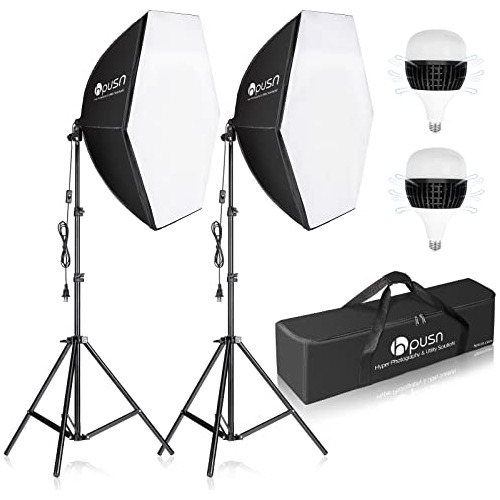 Hpusn Softbox Lighting Kit 2x76x76cm Professional Chtsm