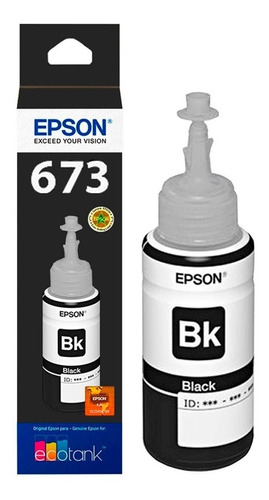 Botella Tinta Epson T673 Original Negro 70 Ml T673120 Wis