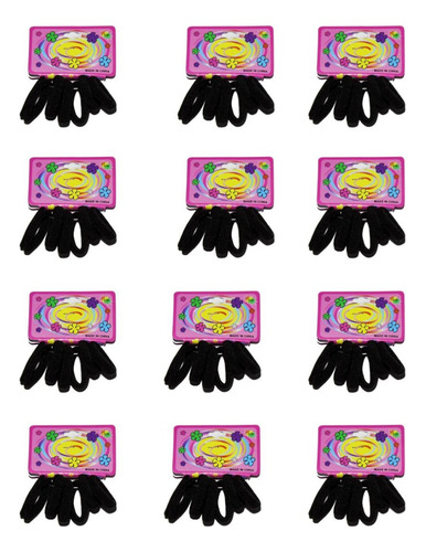Liga Para Cabello 72 Pzs Donitas Elástica Dif Colores Color Negro