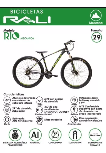Bicicleta Mecánica Rali Rio MTB 29 Pulgadas Verde Camuflado