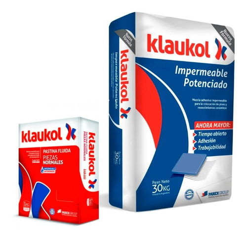 Imagen 1 de 7 de Pegamento Klaukol Impermeable X 30kg + Pastina Klaukol X 1kg
