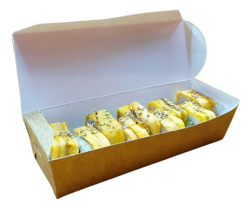 Caja Plastificada Por Dentro P Sushi, Rollos,bonles, 75 Pzas
