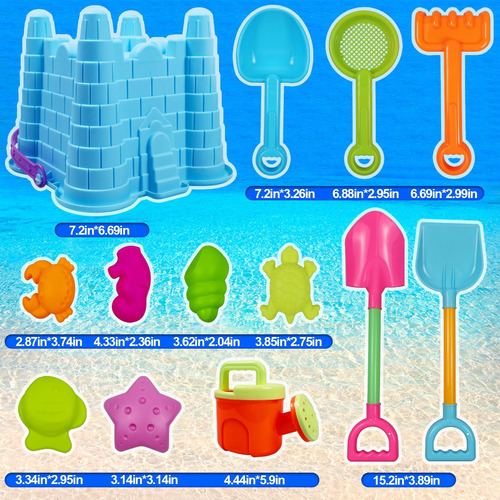 Juguetes De Playa Castillo Arena Niños Cubo Pala Moldes Rega