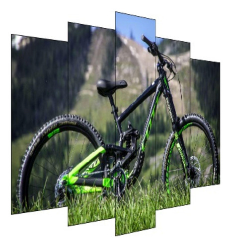 Quadro Mosaico 105x60cm Mod1307 Mountain Bike 5pçs