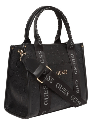 Bolsa Guess Factory Ag969222-bla Acabado De Los Herrajes Níquel Color Negro Correa De Hombro Negro Diseño De La Tela Lisa