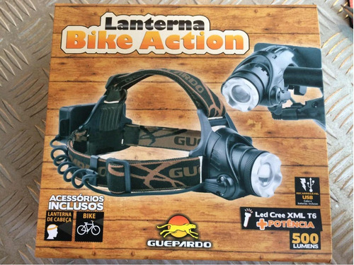 Lanterna De Cabeça Prova D'água Ou Bike Bateria 500 Lumens