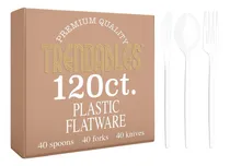 Comprar Juego De 120 Cubiertos Desechables De Plástico Blanco, Tened