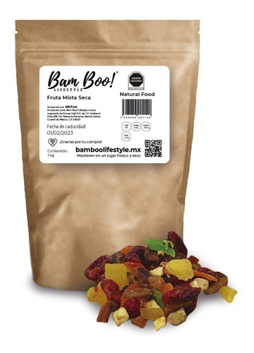 Imagen 1 de 6 de Fruta Mixta Seca 1 Kg. Bam Boo! Lifestyle