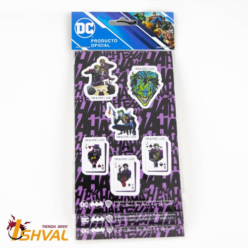 Imagen 2 de 4 de Pack X3 Stickers - Dc Comics - Joker