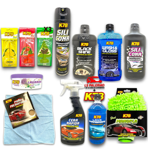 Kit De Limpieza Para Auto K78 Lavado Premium Moto 12 En 1