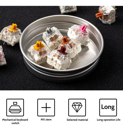 Set De Switches Para Teclado Mecanico (kit X20 Unid) Plateado