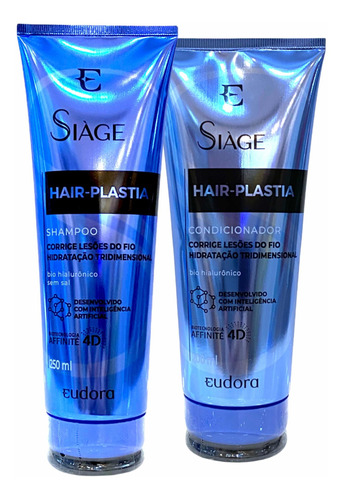 Siàge Hair Plastia Bio Hialurônico. Shampoo + Condicionador