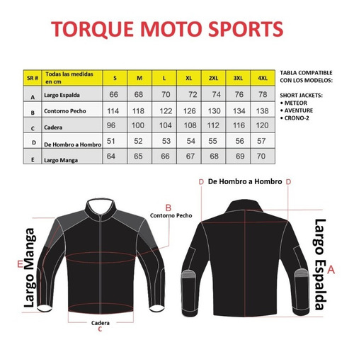 Imagen 3 de 3 de Campera Moto Deportiva Proteccion 4 Estaciones Torque Crono