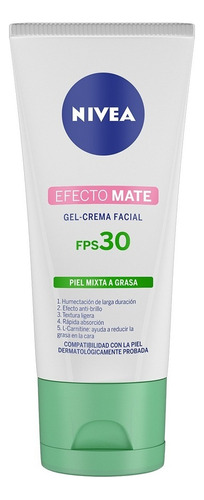 Crema Facial Hidratante Nivea Efecto Mate Con Fps 30 50 Ml Tipo de piel Mixta a grasa