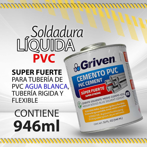 Soldadura Liquida Griven Pvc Lata 946ml Azul / 10343