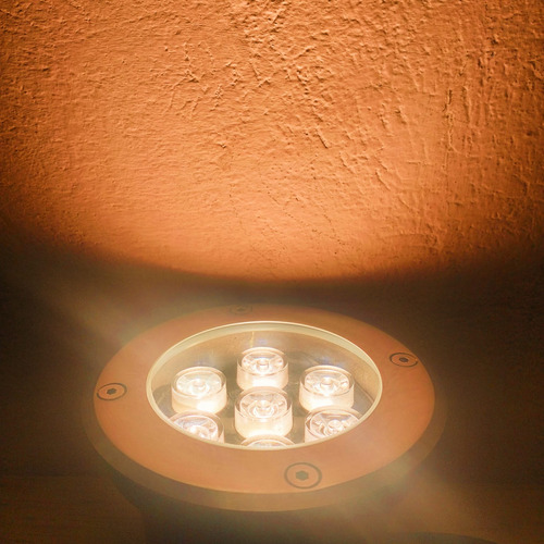 3 Empotrados Led P/piso 7w, P/exterior Luz Cálida.
