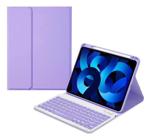 Funda Con Teclado Marca Kaitesi / Para iPad 11 / Purple