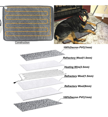 Almohadilla Térmica Para Perros Y Gatos Grandes Deoman, 34 X