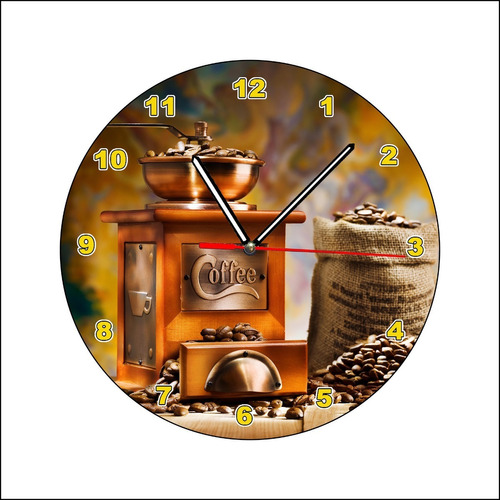 Reloj De Pared De Cocina En Mdf Imagen Vinilo Adhesivo 30cm