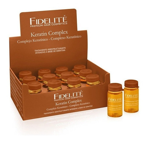 Caja De 12 Ampollas Keratina X15ml C/u Fidelite 