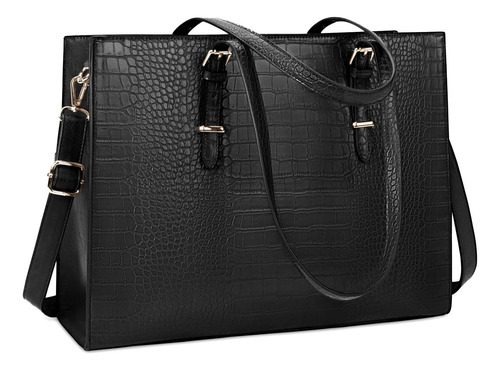 Bolso Para Computadora Portátil Para Mujer Bolso De Mano De Negro.
