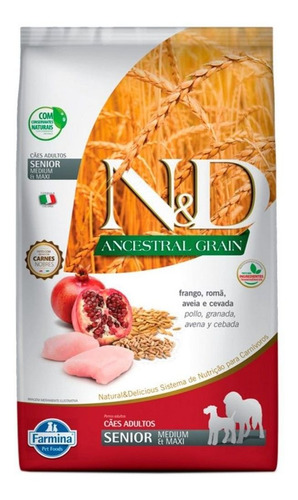 Ração P/ Cães Ancestral Frango Senior Raça Média 10,1kg N&d