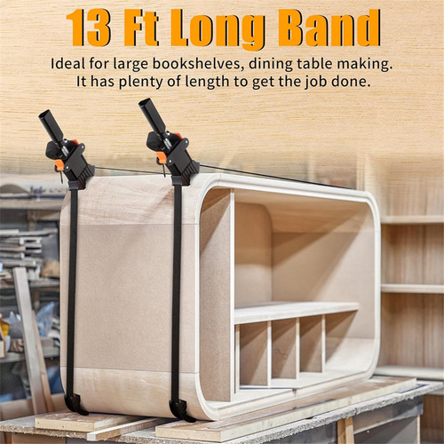 2packs Strap Clamp For Woodworking, Quick Release Band Clamp