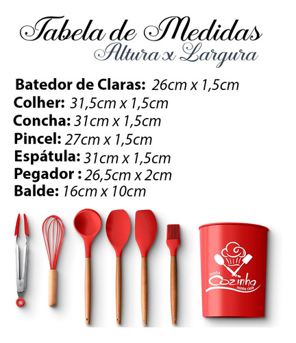 Imagem 5 de 6 de Jogo De Cozinha 7 Pecas Cor Vermelho De Silicone