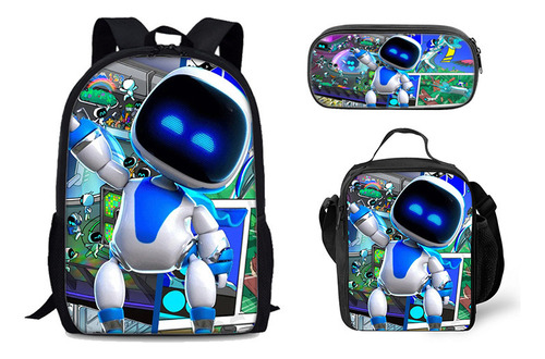 Mochila De Estudante Astro Bot Mars Rescue Plan 3 Pcs