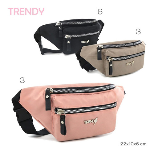Imagen 4 de 4 de Riñonera Trendy 14851 Vison C/ Bolsillo C/ Cierre Metal