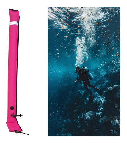 Marcador De Buceo En Equipo Flotante Válvula Rosa Y 2.5 Cm