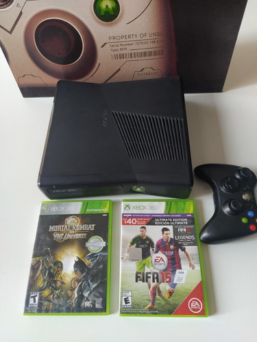 Xbox 360 Slim + 2 Juegos Originales + Joystick + Fuente 220v