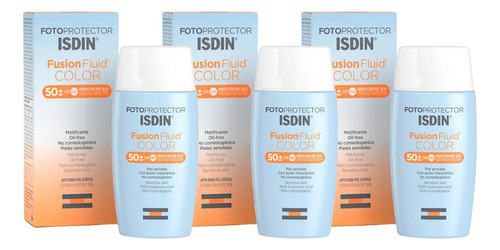 Combo X3 Isdin Fotoprotector Spf50+ Fusion Fluid Color 50 Ml