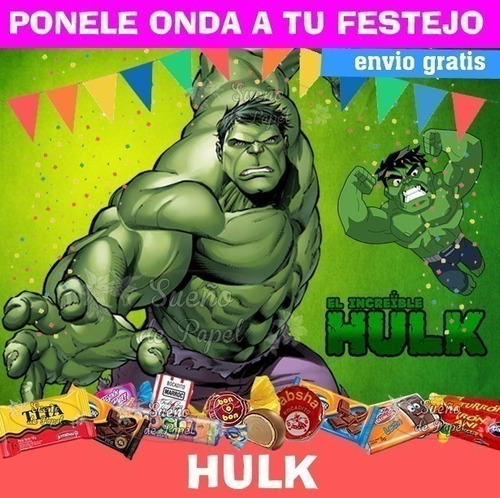 Kit Imprimible Increible Hulk Editable En Power Point