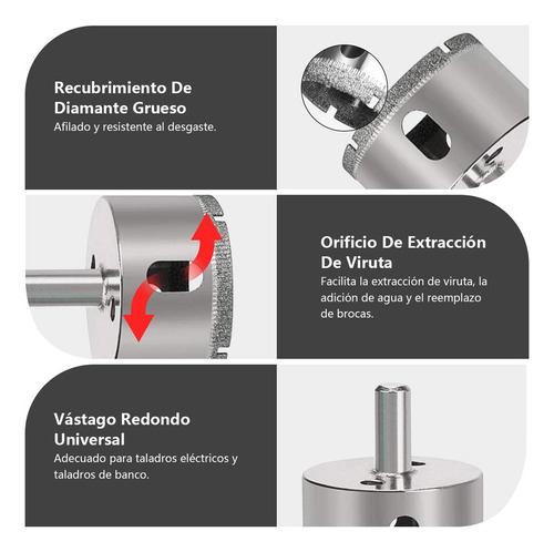 16 Pcs Brocas De Diamante Con Guía Para Cerámica