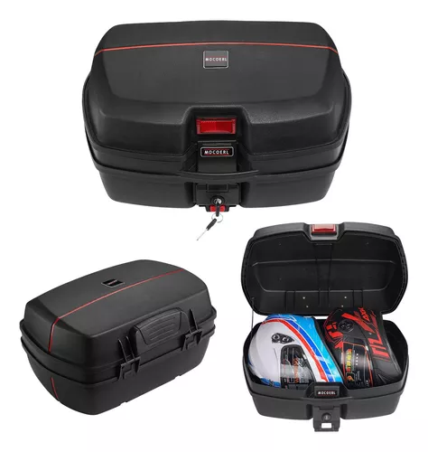 Caja Moto Para 2 Cascos Respaldo Acojinado Baul Maletero Ns