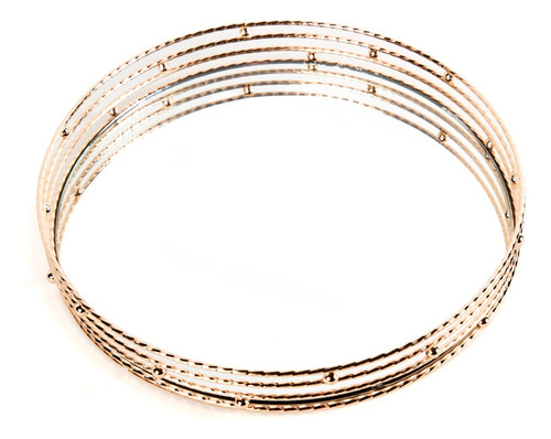Bandeja Decorativa Espejo Gold/ Centro De Mesa 38 Cm