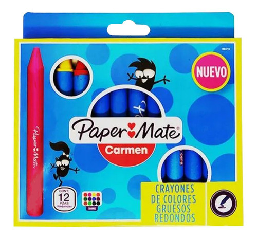 Crayon Paper Mate Varios Colores Redondo 12 Pzs