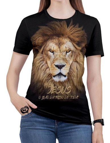 Camiseta Leão De Judá Feminina Jesus Gospel Criativa Blusa