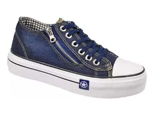 All Star Plataforma Preto com Zíper - Moda Brás