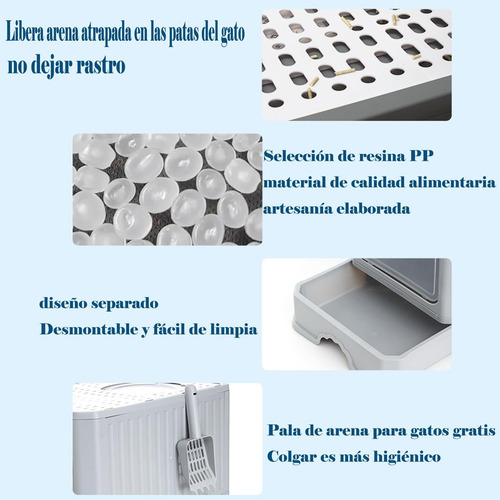 Caja De Arena Plegable Grande Inodoro Entrada Superior Fácil