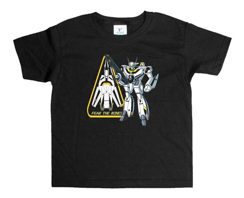 Remera Negra Macross Art#7